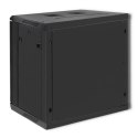 Qoltec Szafa RACK 19" | 12U | 600 x 635 x 450 | Perforowane drzwi | Wisząca | Stalowa obudowa | Zamek | Czarna