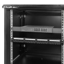 Qoltec Szafa RACK 19" | 12U | 600 x 635 x 450 | Perforowane drzwi | Wisząca | Stalowa obudowa | Zamek | Czarna