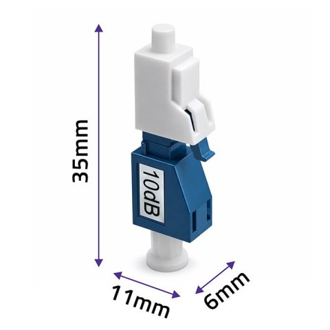 Qoltec Tłumik światłowodowy LC/UPC (F) - LC/UPC (M) | Singlemode | 10dB