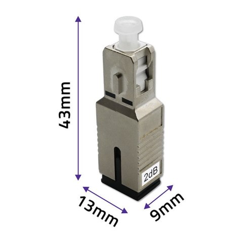 Qoltec Tłumik światłowodowy SC/UPC (F) - SC/UPC (M) | Singlemode | 2dB