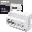 Qoltec Trójfazowy elektroniczny licznik | miernik zużycia energii na szynę DIN | 400V | 100A | LCD | LED | 7P