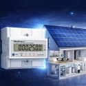 Qoltec Trójfazowy elektroniczny licznik z resetem | miernik zużycia energii na szynę DIN | 400V | 100A | LCD | LED | 4P