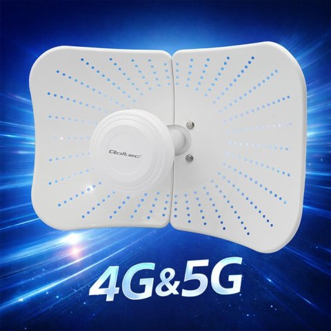 Qoltec Antena paraboliczna 4G 5G LTE | 2x19dBi | kierunkowa | zewnętrzna | 1710-2700 MHz | 3300-4200 MHz | N Female | wodoodporn