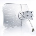 Qoltec Antena paraboliczna 4G 5G LTE | 2x19dBi | kierunkowa | zewnętrzna | 1710-2700 MHz | 3300-4200 MHz | N Female | wodoodporn