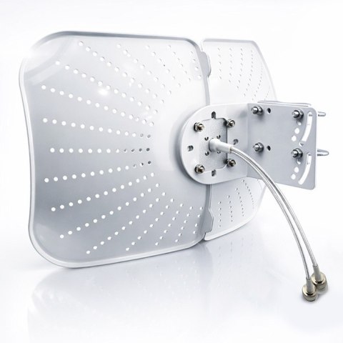 Qoltec Antena paraboliczna 4G 5G LTE | 2x19dBi | kierunkowa | zewnętrzna | 1710-2700 MHz | 3300-4200 MHz | N Female | wodoodporn