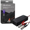 Qoltec Automatyczna ładowarka do akumulatora AGM GEL STD | Prostownik 24V | 2A | 48W | LED | Kabel 1.8m