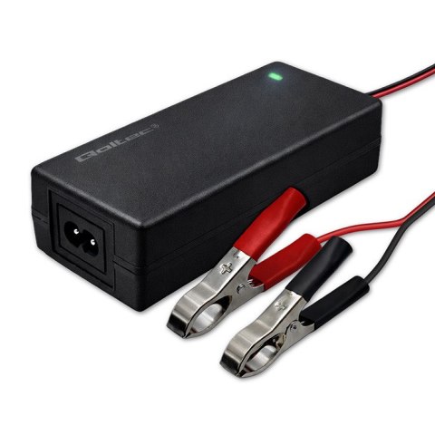Qoltec Automatyczna ładowarka do akumulatora AGM GEL STD | Prostownik 24V | 2A | 48W | LED | Kabel 1.8m