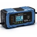 Qoltec Inteligentna mikroprocesorowa ładowarka 12V 12A | Prostownik z funkcją naprawy | AGM GEL LiFePO4 | 9- stopniowe ładowanie