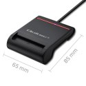 Qoltec Inteligentny czytnik chipowych kart ID SCR-0642 | USB 2.0 + Adapter USB-C