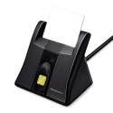 Qoltec Inteligentny czytnik chipowych kart ID SCR-0643 | USB 2.0 + Adapter USB-C