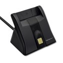 Qoltec Inteligentny czytnik chipowych kart ID SCR-0643 | USB 2.0 + Adapter USB-C