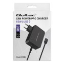 Qoltec Ładowarka GaN POWER PRO | 1xUSB-C | 65W | 5-20V | 3-3.25A | Laptop | Smartfon | Czarna