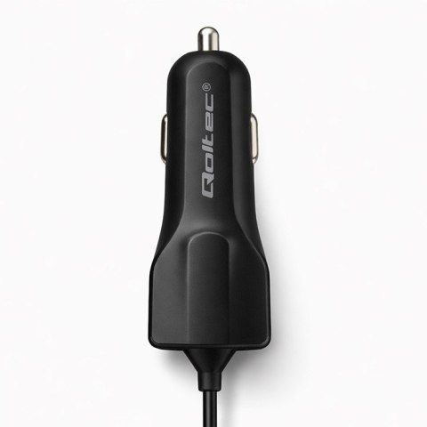 Qoltec Ładowarka samochodowa 12-24V | 17W | 5V | 3.4A | USB + kabel Micro USB