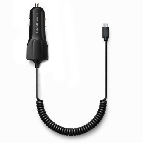 Qoltec Ładowarka samochodowa 12-24V | 17W | 5V | 3.4A | USB + kabel Micro USB