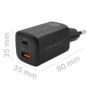 Qoltec Ładowarka sieciowa 65W GaN ULTRA | 5-20V | 2.25-3.25A | 1 x USB typ C PD | 1 x USB QC 3.0 | Laptop | Smartfon | Czarna