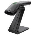 Qoltec Skaner czytnik kodów kreskowych + stojak na skaner | 1D | USB