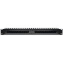 Qoltec Solidny stalowy Organizer kabli do szaf RACK 19" | 24 porty | 1U