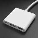 Qoltec Hub Adapter USB-C 3.1 3w1 | USB 3.0 | HDMI 4K | USB-C 3.1 PD 100W