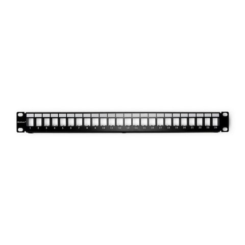 Qoltec Patch panel RACK | 24 porty | UTP blank | Czarny