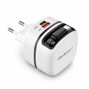 Qoltec Ładowarka sieciowa GaN Super Fast 65W | USB-C PD PPS | 5-20V | 3-3.25A | Laptop | MacBook | Smartfon | wysuwany kabel