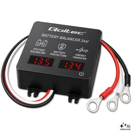 Qoltec Balanser napięcia 24V do akumulatorów 2 x 12V | 5A | AGM GEL LiFePO4 | LED