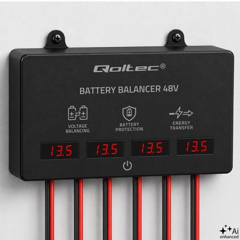 Qoltec Balanser napięcia 48V do akumulatorów 4 x 12V | 10A | AGM GEL LiFePO4 | LED