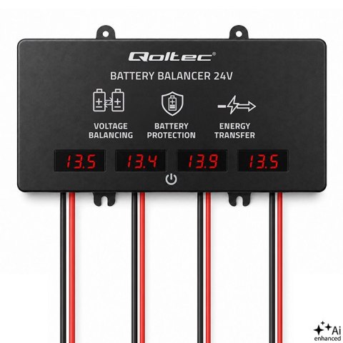 Qoltec Balanser napięcia 48V do akumulatorów 4 x 12V | 10A | AGM GEL LiFePO4 | LED
