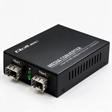 Qoltec Dwukierunkowy Media Konwerter SWITCH Ethernet 2x RJ45 2x SFP| 1000Mb/s | 5V