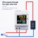 Qoltec Jednofazowy licznik 6w1| miernik zużycia energii na szynę DIN | 230V | 100A | LCD | CT | 3P
