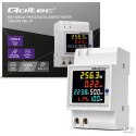 Qoltec Jednofazowy licznik 6w1| miernik zużycia energii na szynę DIN | 230V | 100A | LCD | CT | 3P