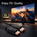 Qoltec Kabel DisplayPort v2.1 męski | DisplayPort v2.1 męski | 8K | 40G | 1.5m