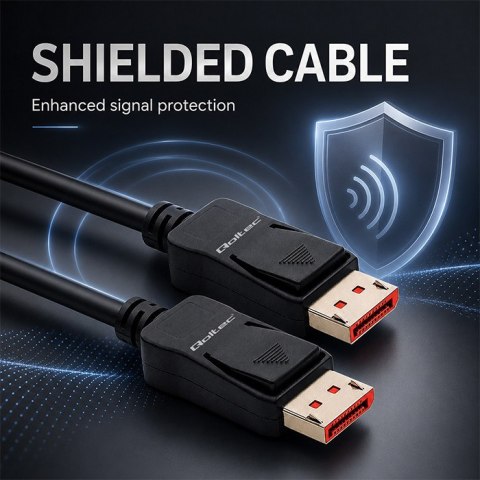 Qoltec Kabel DisplayPort v2.1 męski | DisplayPort v2.1 męski | 8K | 54G | 3m