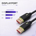 Qoltec Kabel DisplayPort v2.1 męski | DisplayPort v2.1 męski | 8K | 80G | 0.5m