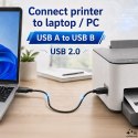 Qoltec Kabel USB 2.0 A męski | B męski | 0.5m