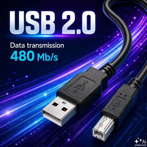 Qoltec Kabel USB 2.0 A męski | B męski | 0.5m