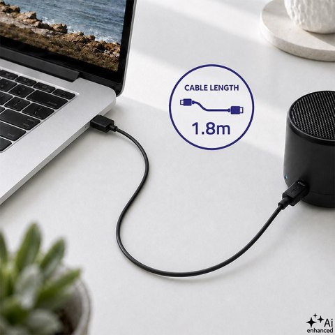Qoltec Kabel USB A męski | Micro USB B męski | 1.8m