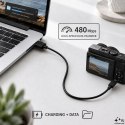 Qoltec Kabel USB A męski | micro USB B męski | 5P | 0.25m