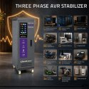 Qoltec Trójfazowy stabilizator napięcia AVR MULTIPROTECTION | 40kVA | Dokładność ± 3% | Serwomotor 3F | LCD | Expert Line