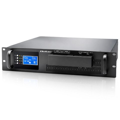 Qoltec Zasilacz awaryjny UPS Pure Sine Wave do RACK | 6kVA | 5000W | Power Factor 1.0 | LCD | EPO | USB | On-line