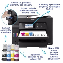 Urządzenie wielofunkcyjne 4w1 EPSON ECOTANK L15150 Druk A3, Scanowanie A3, Wi-Fi Duplex