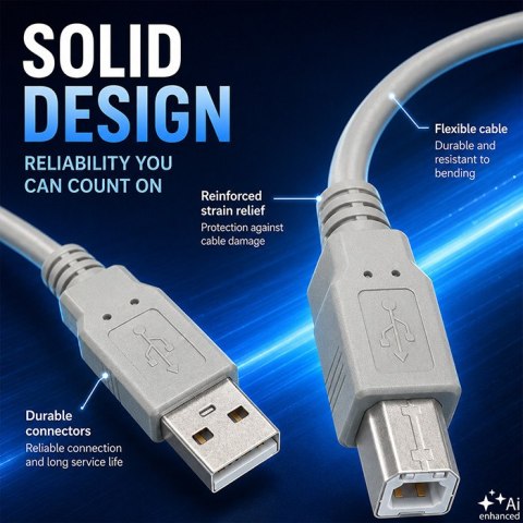 Qoltec Kabel USB 2.0 A męski | B męski | 1m