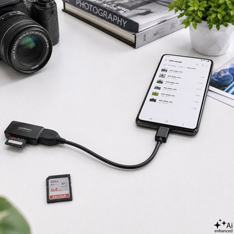 Qoltec Kabel USB OTG 2.0 A żeński | Micro USB B męski | 0.2m
